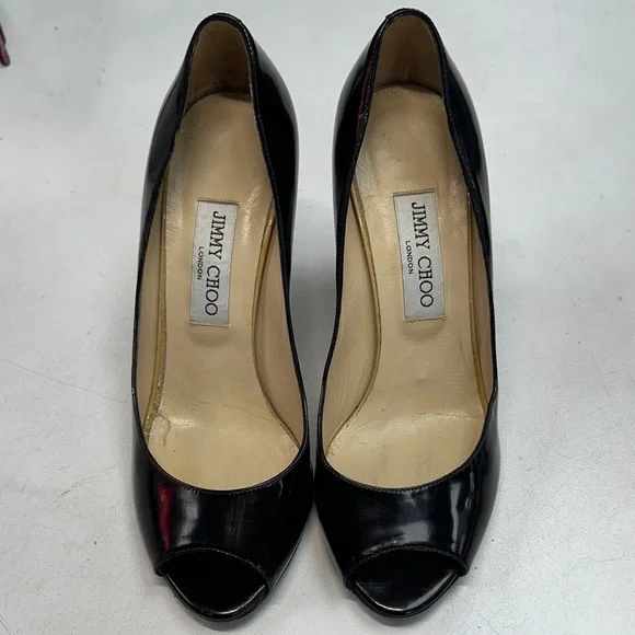 Jimmy Choo Black Patent Leather Wedges size 38 (7.5) - Picture 3 of 10